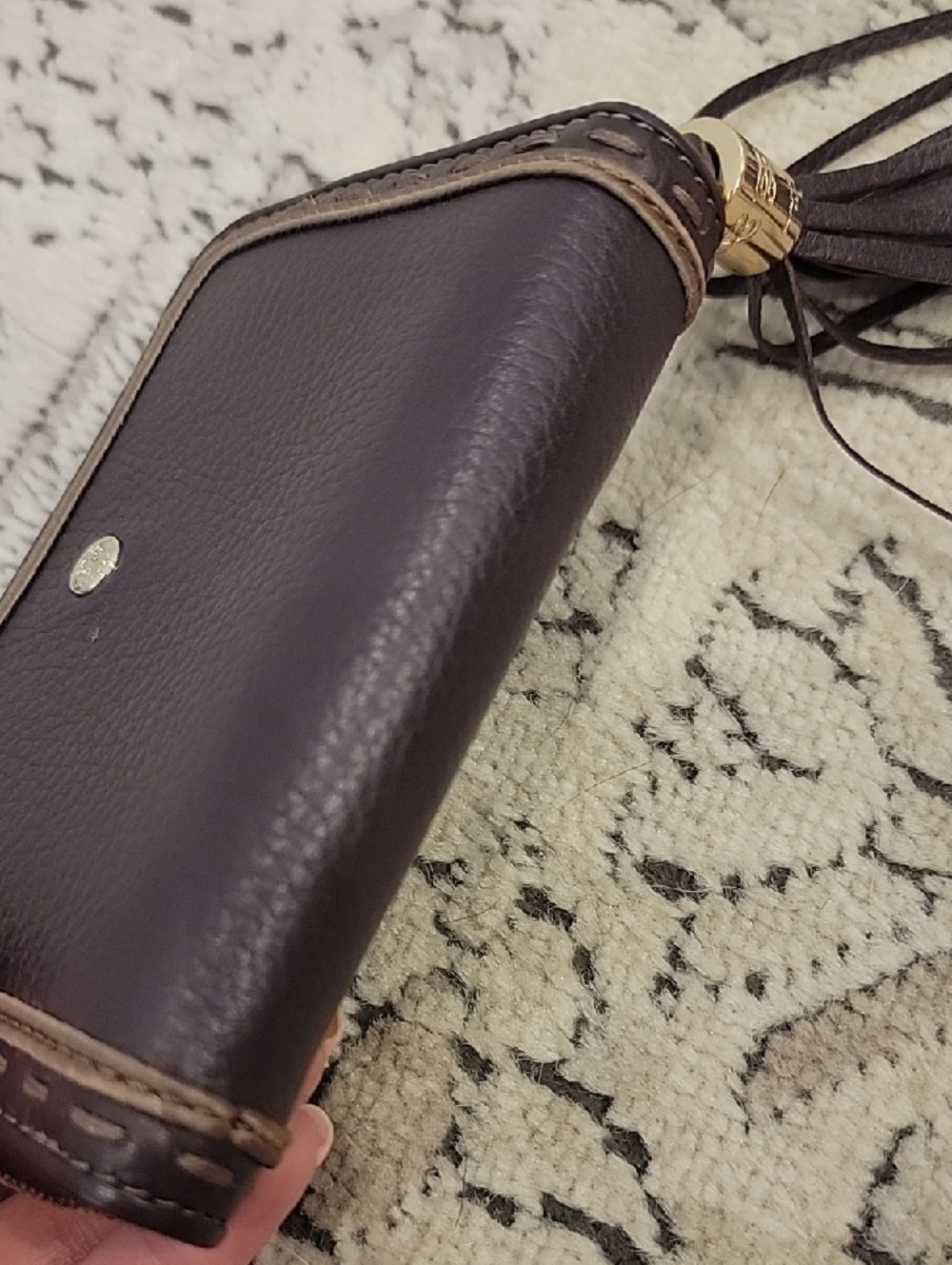 Lancel Paris Leather Wallet In The Color Raisin - Picture 7 of 16